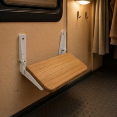 RV Step Board Foldable Boat Step Board Painted White Bracket
