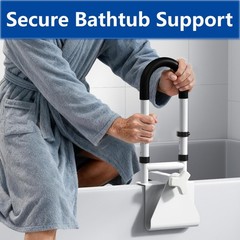 Adjustable Bathtub Safety Rail & Shower Grab Bars – Handle for Seniors & Disable