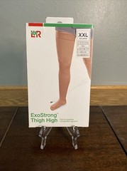 L&R USA Unisex Exostrong Compression Thigh High Stocking Beige Size Tall XXL NOB