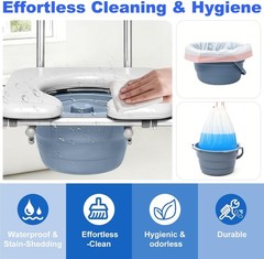 Bedside Commode with Padded Seat & Backrest 3 in 1 , 40 Liners, 6.5QT Bucket