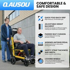 Motorized Stair Climbing Wheelchair , 441Lbs Lockable Seat for Indoor/Outdoor