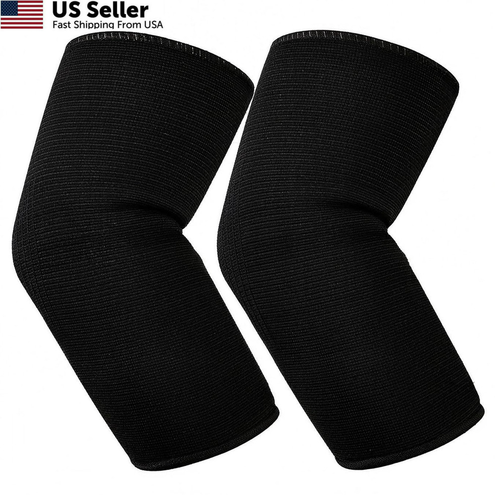 JUSDIQIR Elbow Compression Sleeves, Brace for Men Women, Large, Black