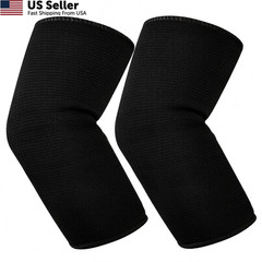 JUSDIQIR Elbow Compression Sleeves, Brace for Men Women, Large, Black