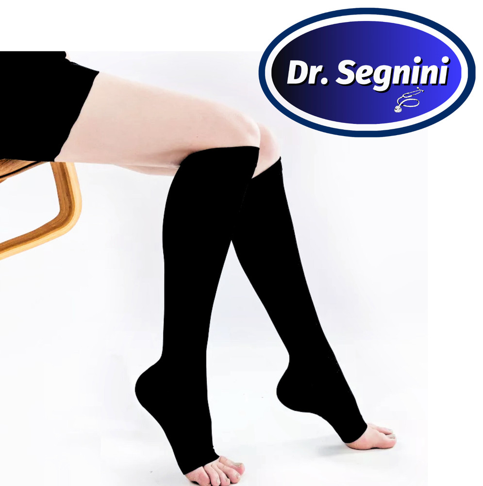 COMPRESSION STOCKINGS 20-30 mmHg KNEE HIGH OPEN TOE SOCKS VARICOSE VEIN ✅J9202✅
