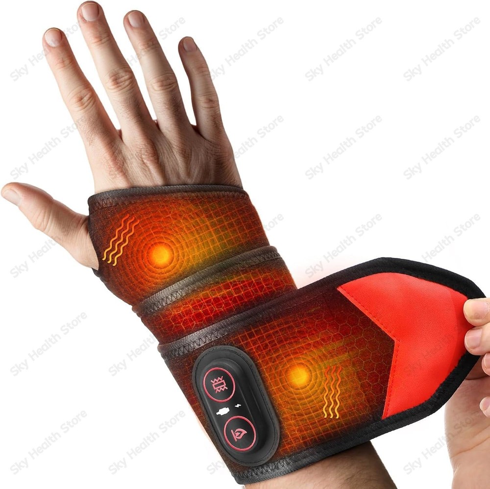 Cordless Wrist Massager for Carpal Tunnel Relief, Hand Massager with Heat