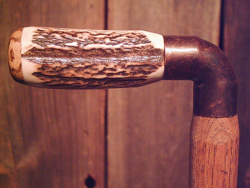 RED STAG walking stick cane TAPERED HICKORY wood shaft custom made in the USA