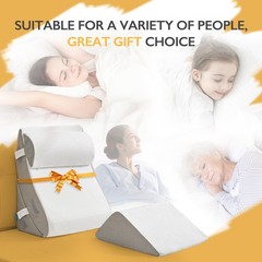 BDEUS 4-PCS Orthopedic Bed Wedge Pillow Set for Post-Surgery 20in, White