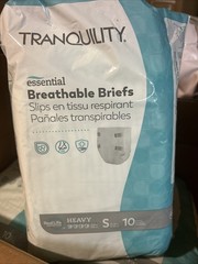 Lot of 8 Packs Tranquility Essential Breathable Incontinence Briefs XS Size (80)