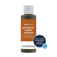 Amazon Basics First Aid Antiseptic, 10% Povidone Iodine 4 Fl Oz (Pack of 1)