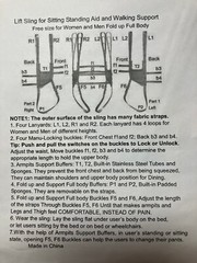 NWOT Lift sling sitting standing aid walking support women men full body