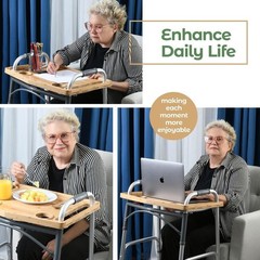 Foldable Bamboo Walker Tray – Lightweight and Spacious for Meals, Crafts, & More
