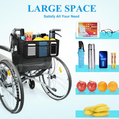 Wheelchair Basket for Back, Large Capacity Wheelchair Backpack Storage Bag with