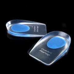 2 Pairs Heel Support Gel Silicone Cushion Orthotic Insole Plantar Care Heel Cups