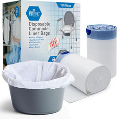 MED PRIDE 100 Pack Med Fit Disposable Bedside Commode Bags Leakproof Bedpan Line