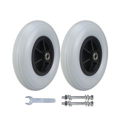 Wheelchair Caster/Wheels Assembly (Pair) 8 Inch Solid Tire Wheel, 8″x 2″ (200…