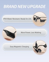 Bluetooth 5.3 Bone Conduction Hearing Aid Headphones for Elderly IPX4 Waterproof