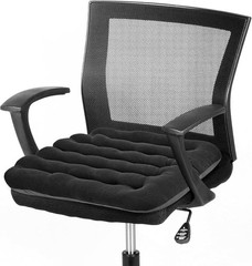 Comfortable Machine Washable Black Velvet Chair Cushion – 1 Count, 16.5×15.7