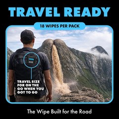 DUDE Wipes Unscented Travel Wipes – 1 pack (18 Count) – Extra-Large Adult Flusha