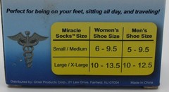 Miracle Socks Compression Socks Unisex S/M Anti-Fatigue Graduated Black 1 Pair