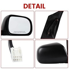 Passenger Side Mirror Compatible with 2004-2010 Toyota Sienna Right-3pins black