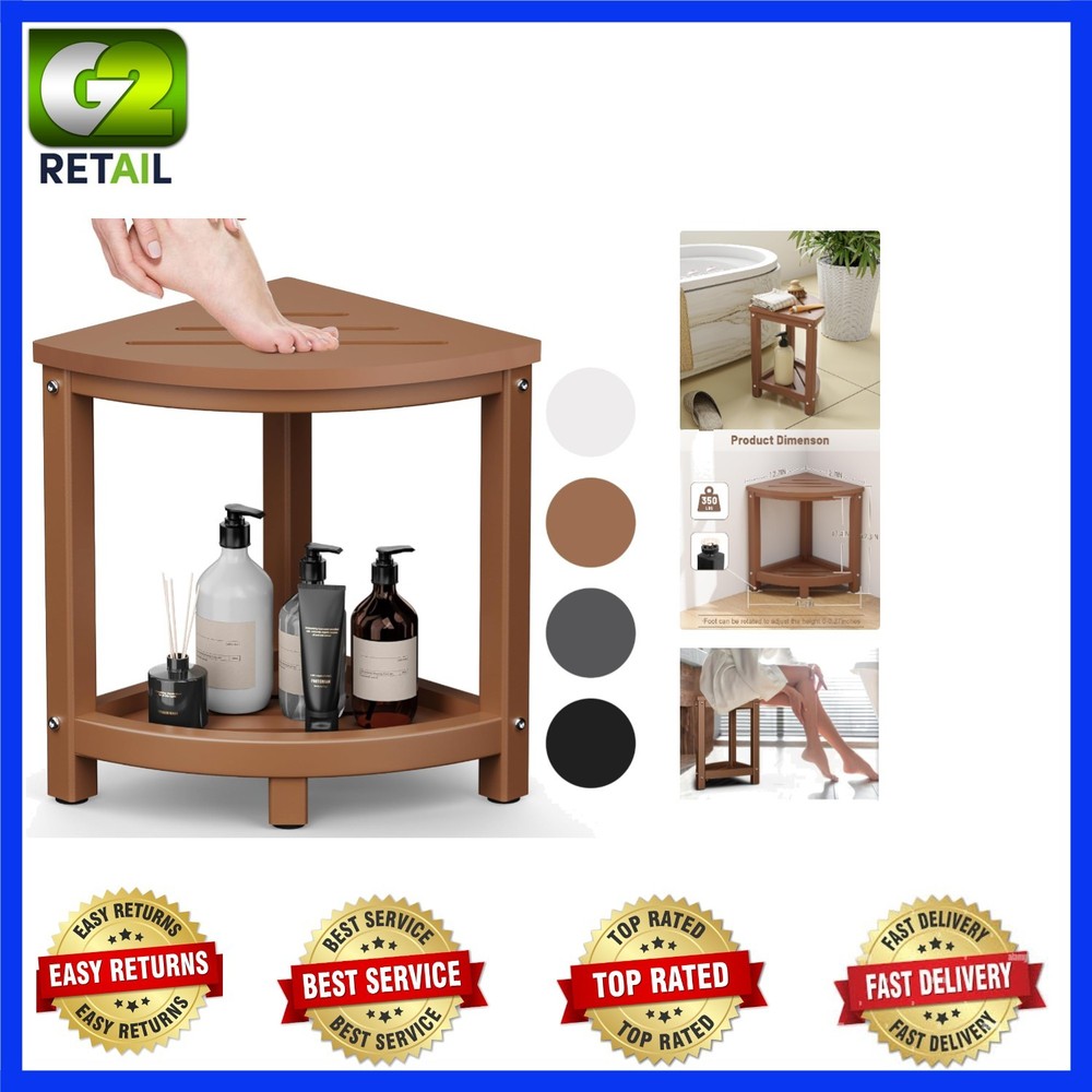Durable Waterproof Shower Seat with Baffle Shelf, Perfect for Indoor/Outdoor Use