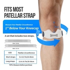 GOUNOD Patellar Tendon Support Strap 2 Pack,Silicone Knee One Size, White