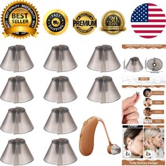 Soft Silicone Hearing Aid Domes – 10 Pcs Dark Gray Tulip Design Tips