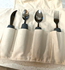 Adaptive Silverware 4 Pc For Elderly Arthritis Medium Weight 3.35 oz- Bunmo