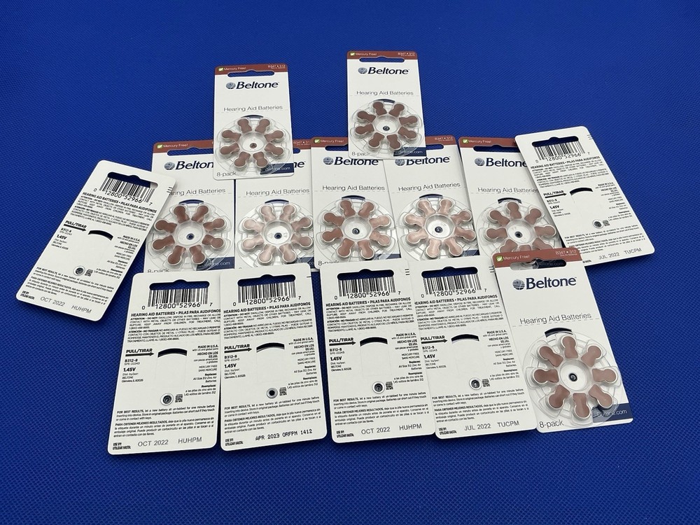 14 Beltone Hearing Aid Zinc Air Batteries 312 1.45V 8 Pack NEW SEALED