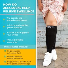 Open Toe Plus Size Support Socks – Short Length Wide Calf Compression Great f…