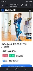 iWALK iWALK 3.0 Hands-Free Crutch Adjustable Height Black/Blue