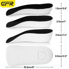 Shoe Insoles Inserts Pad Invisible Height Increase Heel Lift Taller Men Women