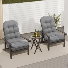 MQK Adirondack Chair Cushion Set of 2 Thick Indoor/Outdoor 44x19in, Dark Grey