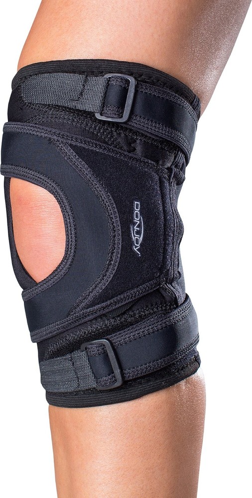 DonJoy Tru Pull Lite Knee Brace for Patellar Support Large Black Anti Microbial