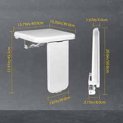 Wall-Mounted Folding Shower Seat – 485 lbs Capacity, Durable ABS Shower Bench