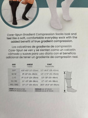 Core-Spun Therafirm Gradient Compression Support Socks 20-30 mmHg 18141 White XL