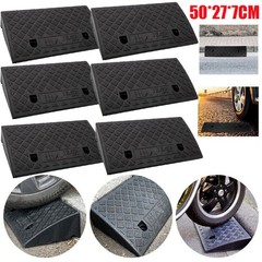 2/4/6PCS Rise Heavy Duty Rubber Driveway Threshold Curb Ramp For Wheelchair Cars