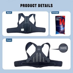 Adjustable Back Brace Posture Corrector with Detachable Pad for Pain Relief, Ful