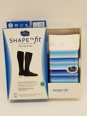 Dr Comfort Shape to Fit Compression Dress Socks Mens MEDIUM 15-20 mmHg WHITE