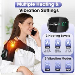 Electric Heated Shoulder Massager with Vibration Massage Brace Joint Pain Relief
