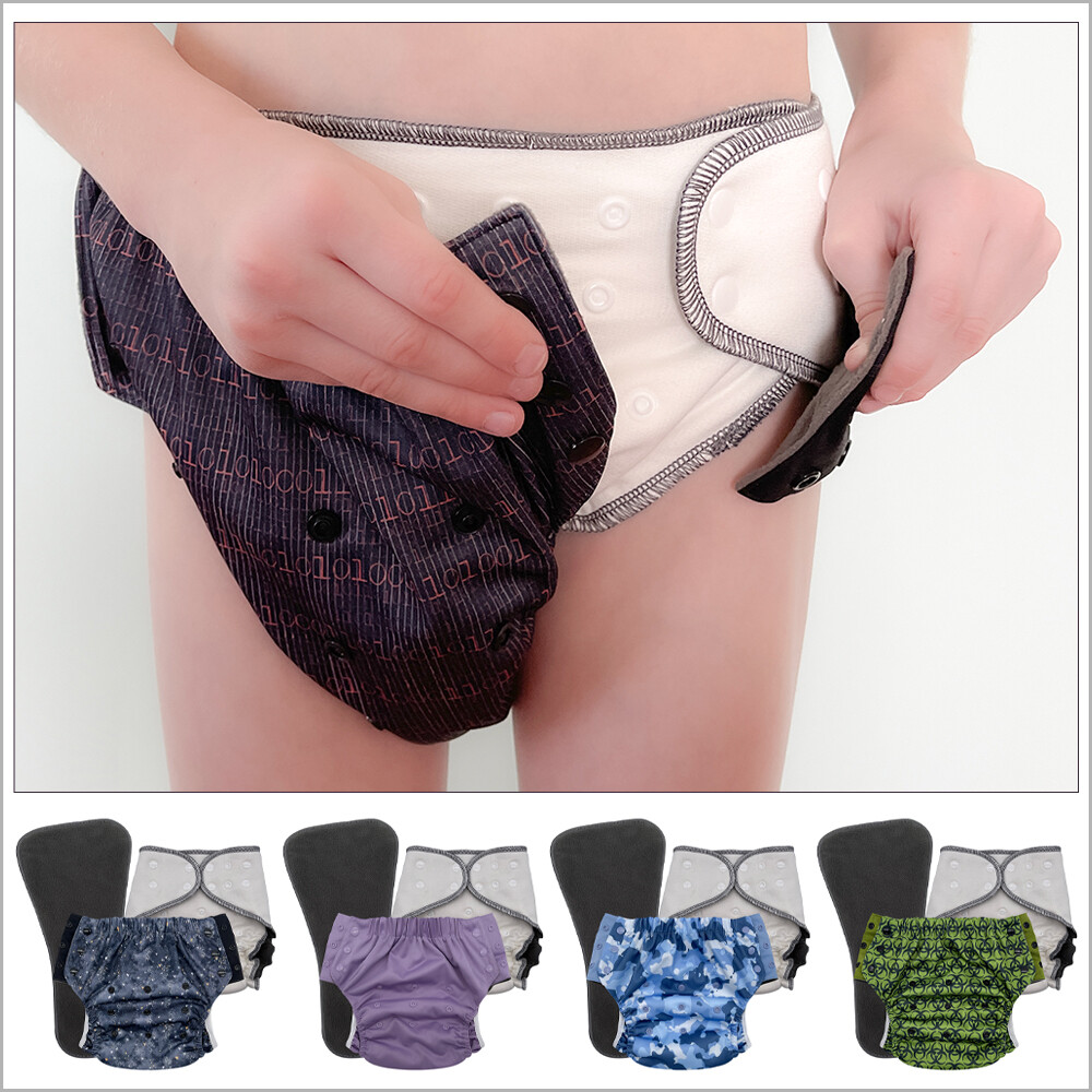 ECOABLE Big Kids‘ Nighttime Cloth Diaper Set for Incontinence, 6-16 Years