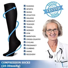 3x Full Toe Compression Socks Diabetic High Support Socks For Circulatory 5-16