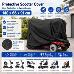 All Season Mobility Scooter Cover 55in Waterproof Heavy Duty Wheelchair Rain Sun