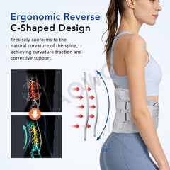 Medical-Grade Lumbar Support Belt for Back Pain Relief with Steel Plates、M-XXL