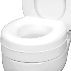 Slip-Resistant 5-Inch Raised Toilet Seat for Enhanced Safety – White Plastic
