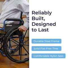 Drive Medical Blue Streak Lightweight Wheelchair – 18-Inch Seat