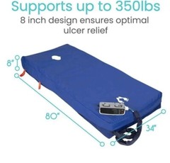 8″ ALTERNATING PRESSURE MATTRESS, PRESSURE PUMP, TWIN XL, WATERPROOF COVER VIVE