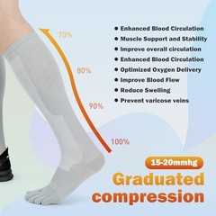 Toe Socks Compression Socks for Women & Medium Compression-black,white,grey