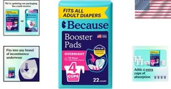 Overnight Booster Pads – Adds 4 Cups of Leak-Proof Absorbency for Adult Diapers