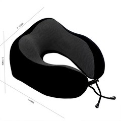Makimoo Memory Foam Travel Pillow, Neck Pillow with 360-Degree Head Black